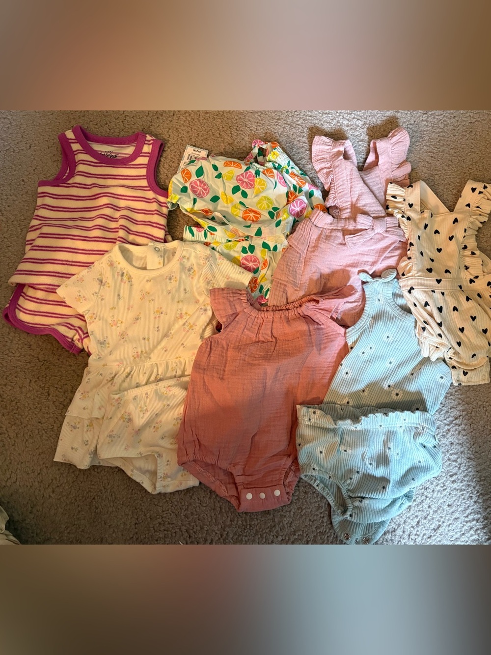 7 girl outfits 3-6 months